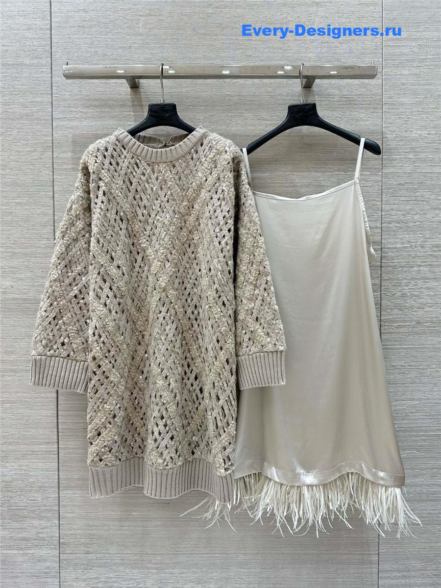 BC Gray Sequin Cashmere Dress