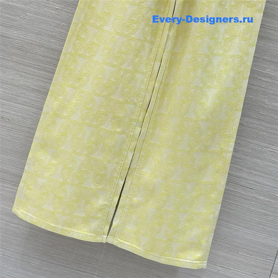 H**me5 yellow jacquard denim pants