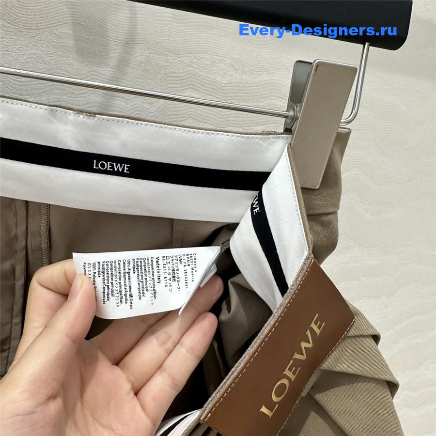 L0ew* brown cotton-silk draped skirt