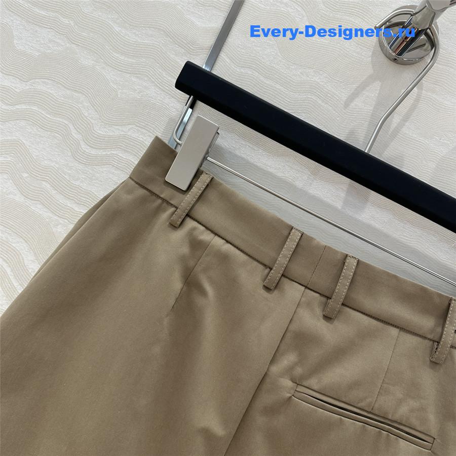 L0ew* brown cotton-silk draped skirt