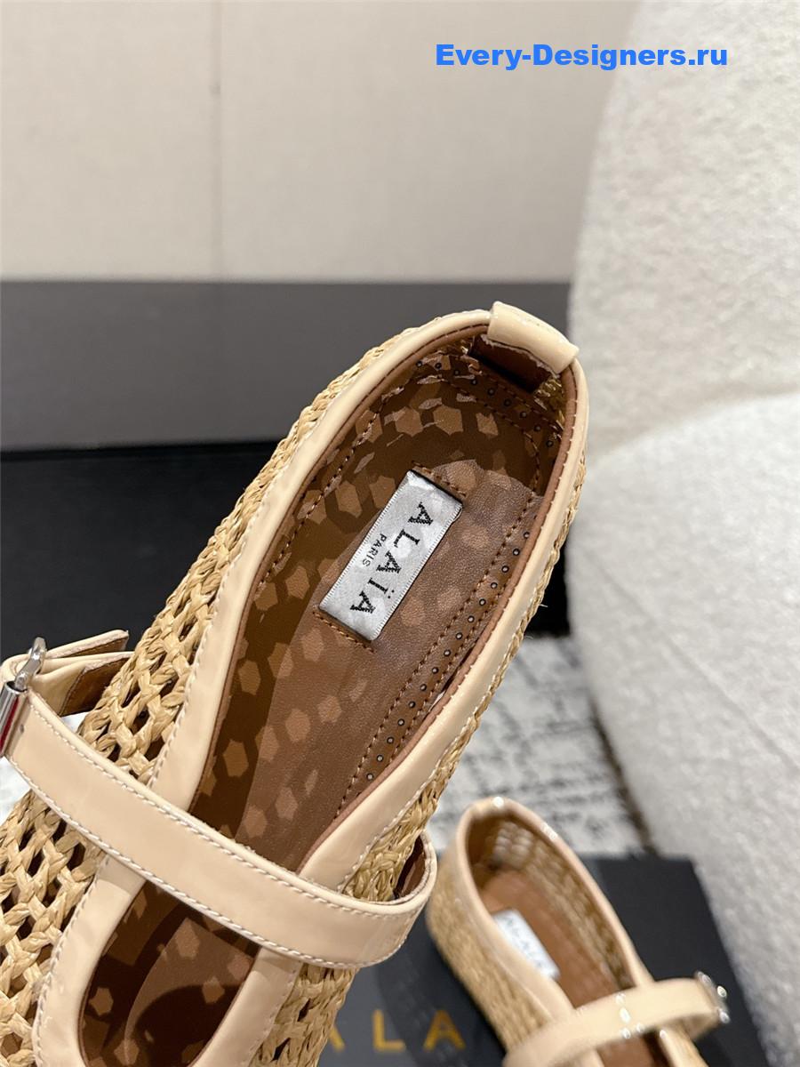Alaïa Beige Mesh Ballet Flats