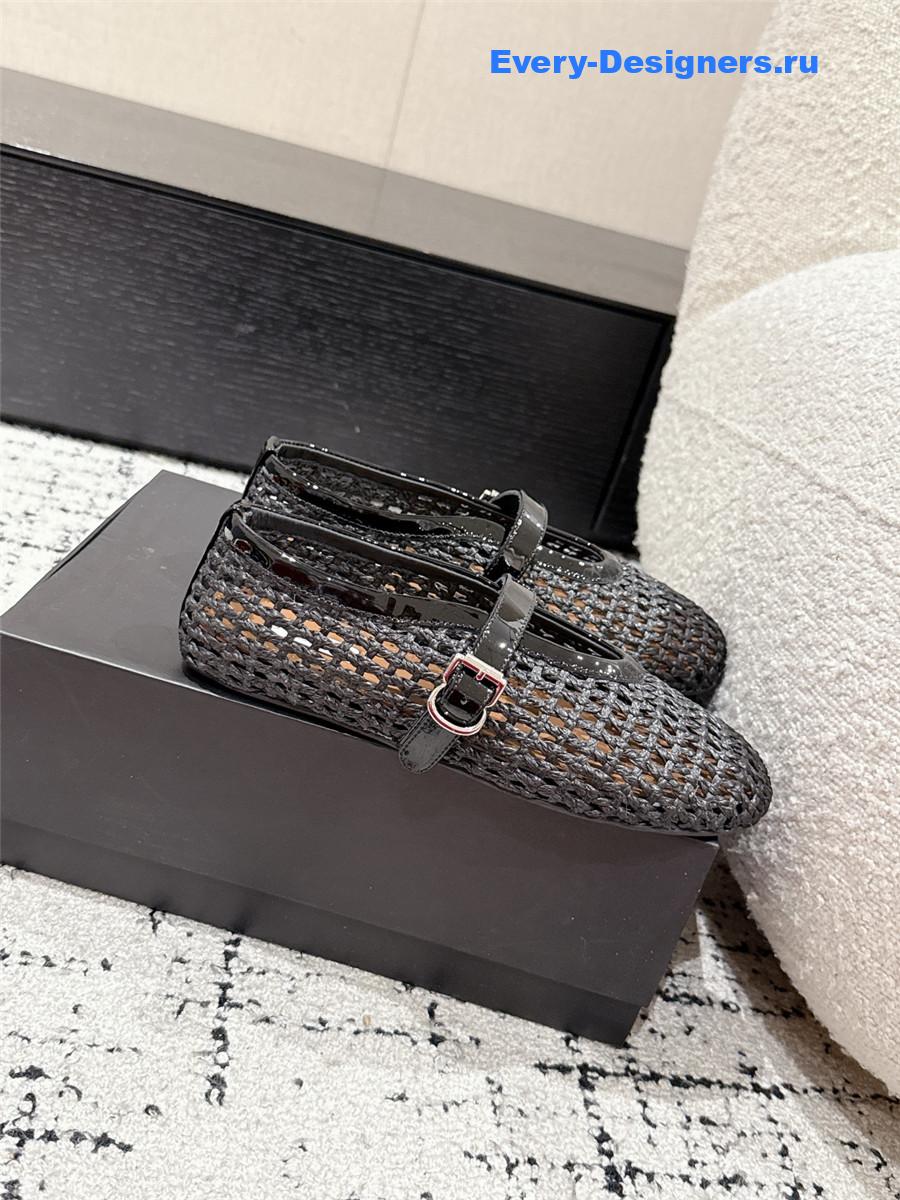 Alaïa Black Mesh Ballet Flats