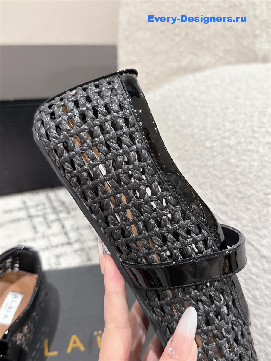 Alaïa Black Mesh Ballet Flats