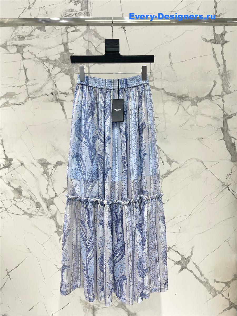 Sa1nt Lau*nt paisley silk skirt