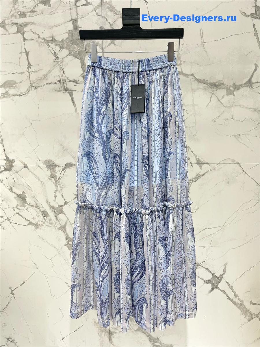 Sa1nt Lau*nt paisley silk skirt