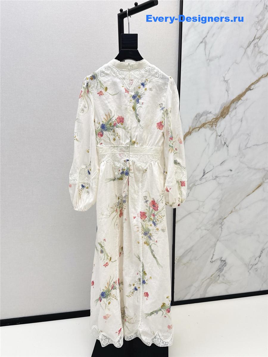 Zimm Lucky Lace Plunge Midi Dress