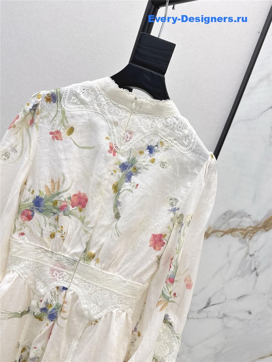 Zimm Lucky Lace Plunge Midi Dress