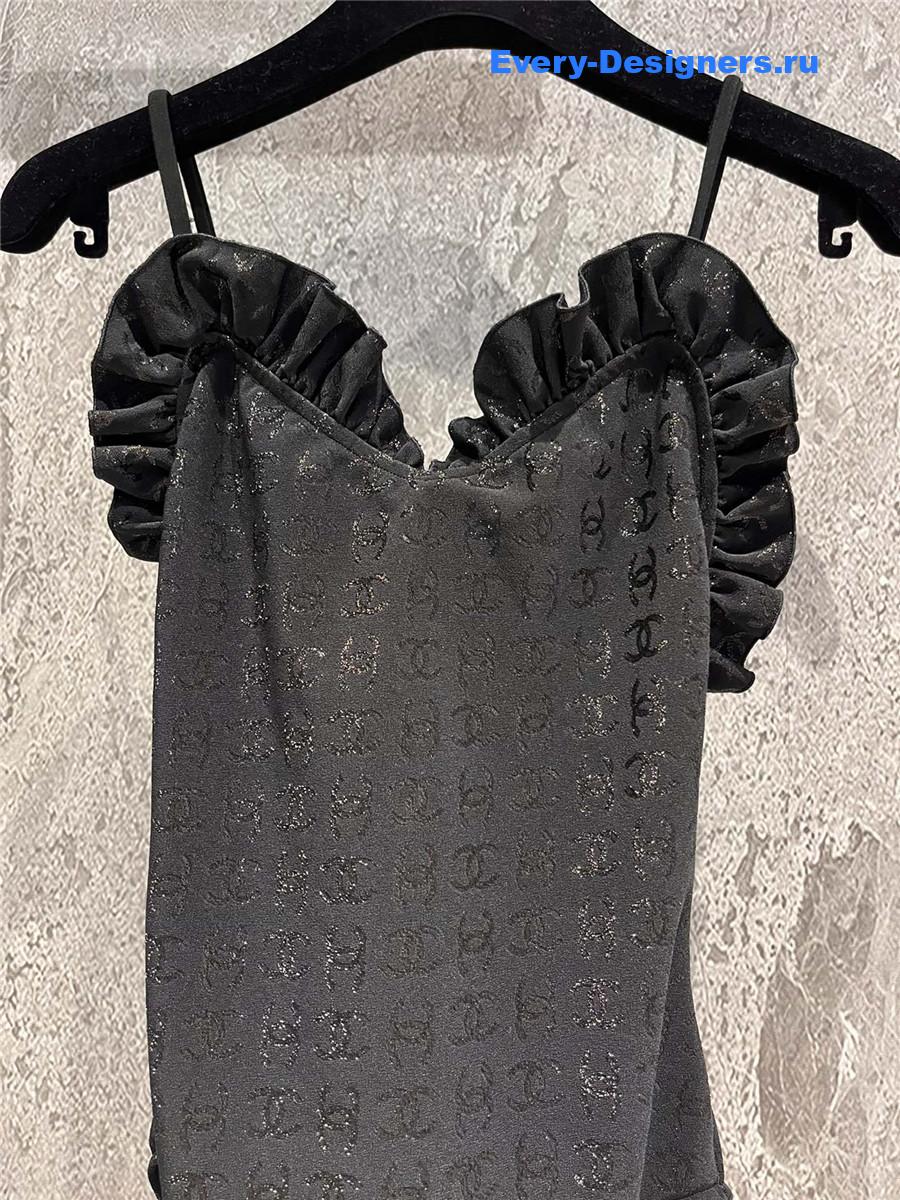 Ch**el black one-piece swimsuit