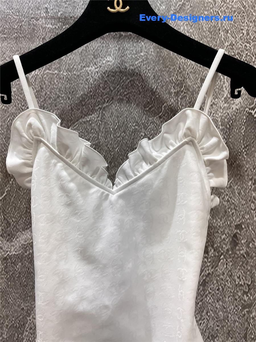 Ch**el white one-piece swimsuit