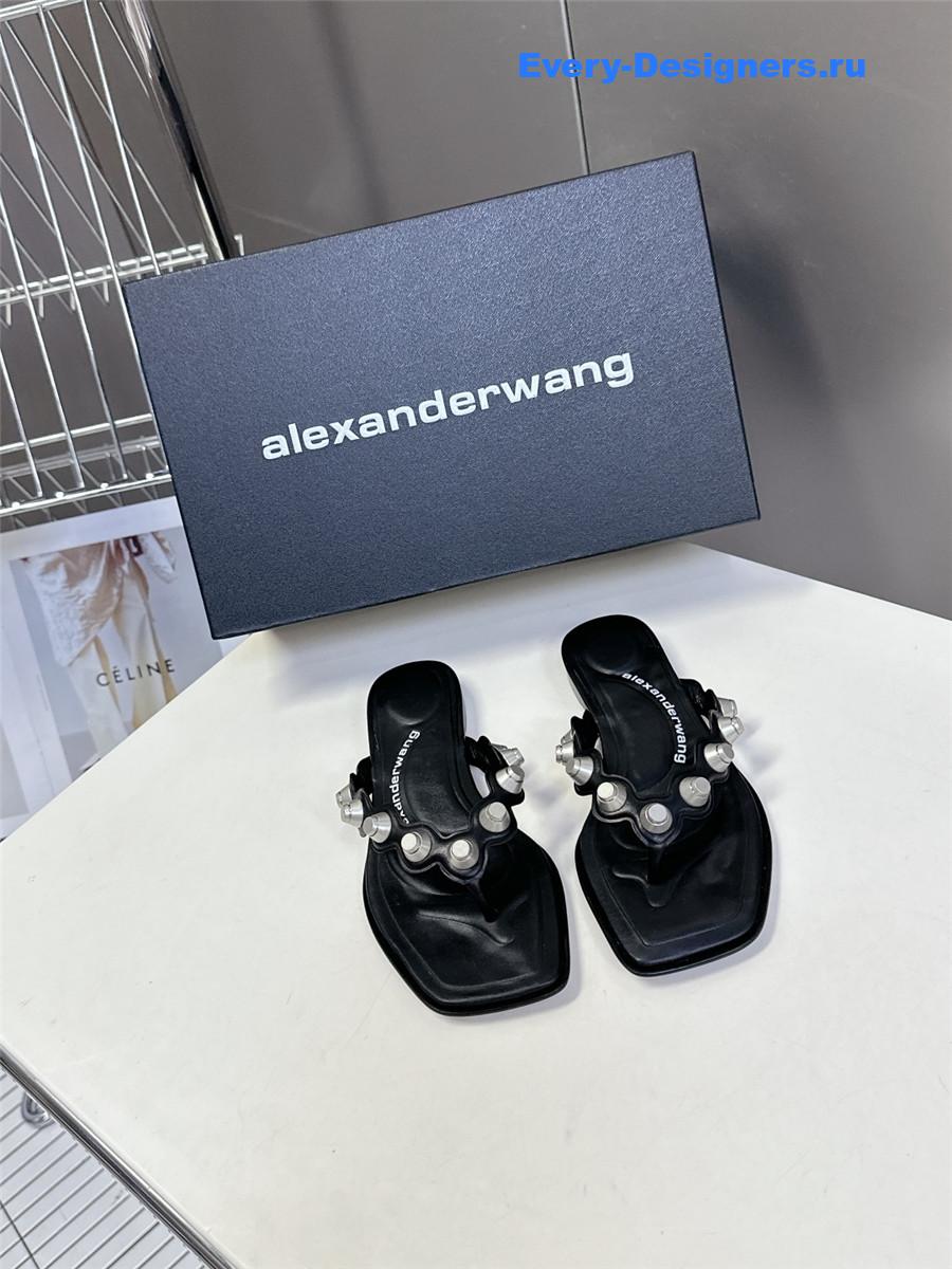 A1exa*der wang rexa thong flat sandals in black