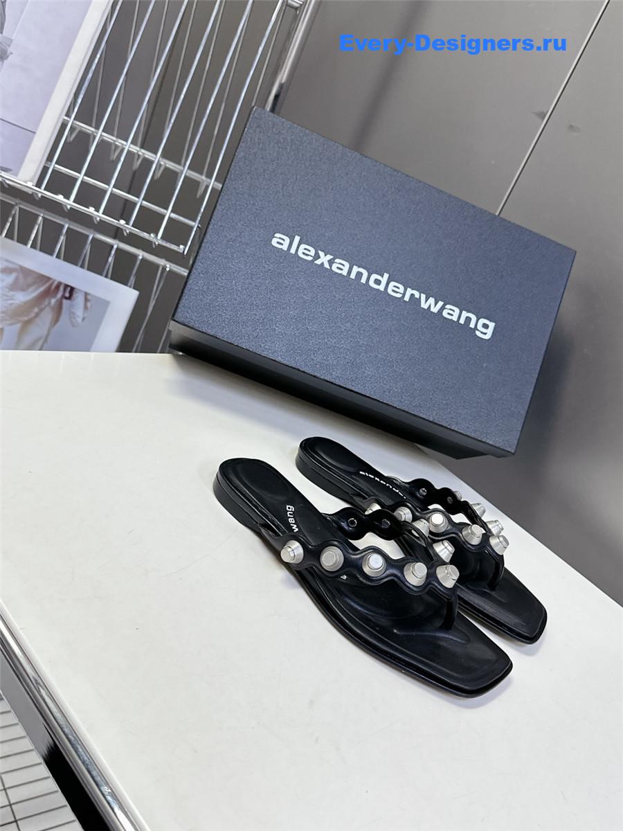A1exa*der wang rexa thong flat sandals in black