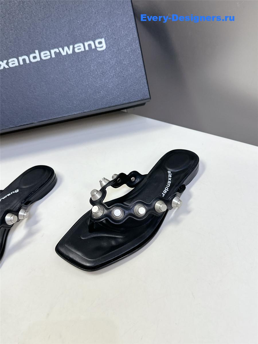 A1exa*der wang rexa thong flat sandals in black