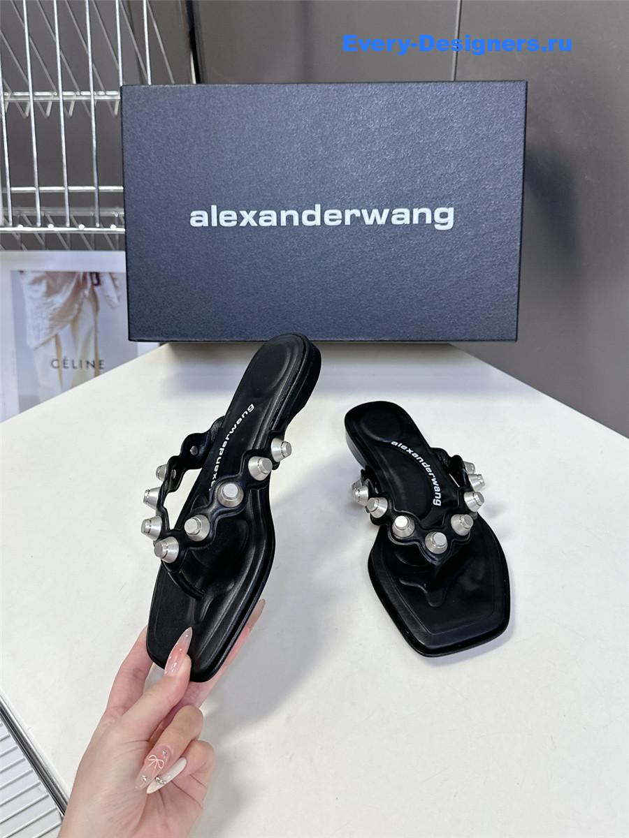 A1exa*der wang rexa thong flat sandals in black