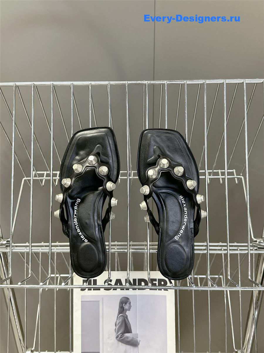 A1exa*der wang rexa thong flat sandals in black