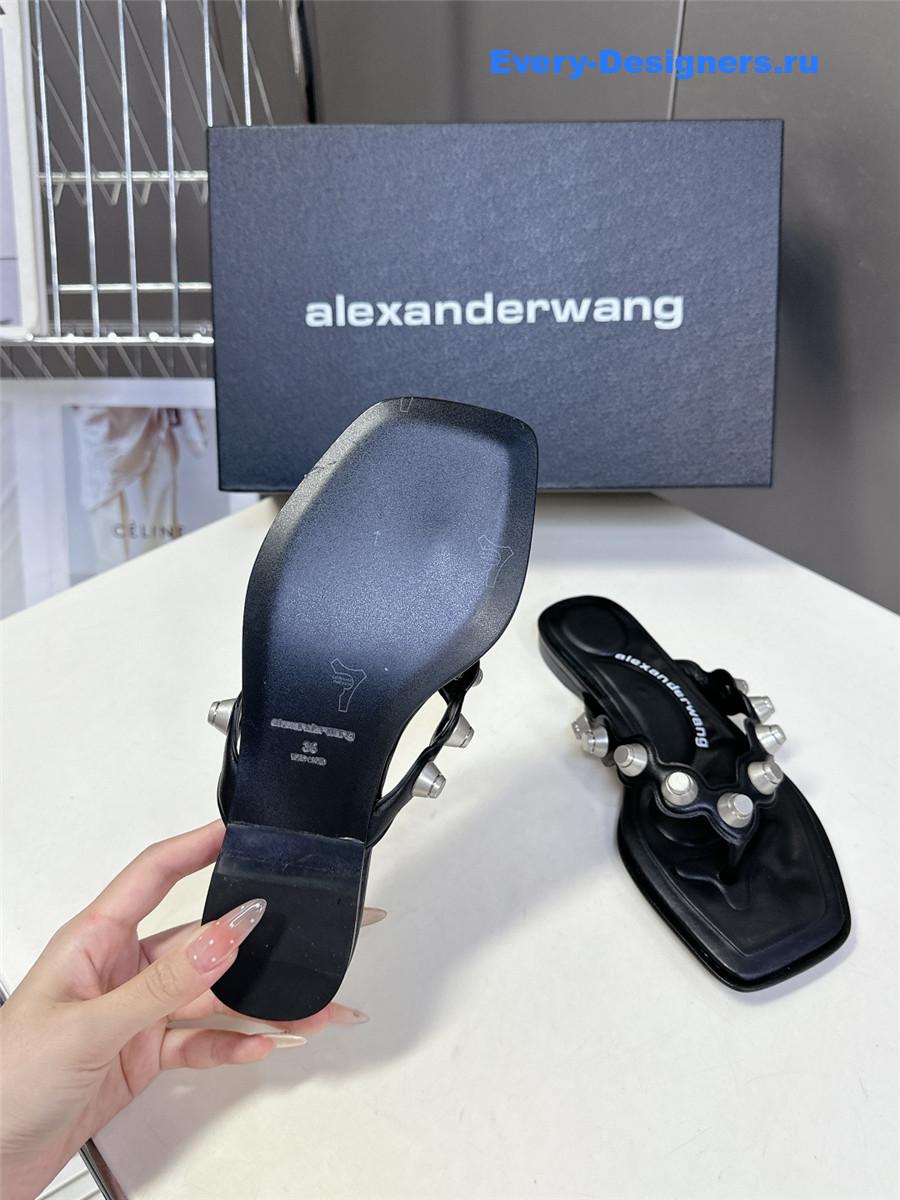 A1exa*der wang rexa thong flat sandals in black