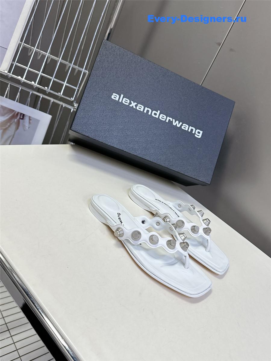 A1exa*der wang rexa thong flat sandals in white