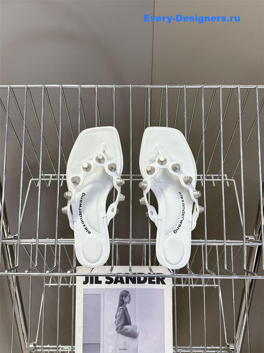 A1exa*der wang rexa thong flat sandals in white