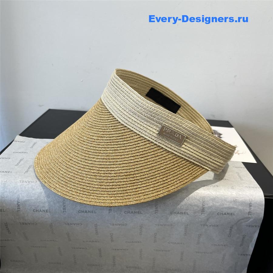 Pra*a light beige straw visor