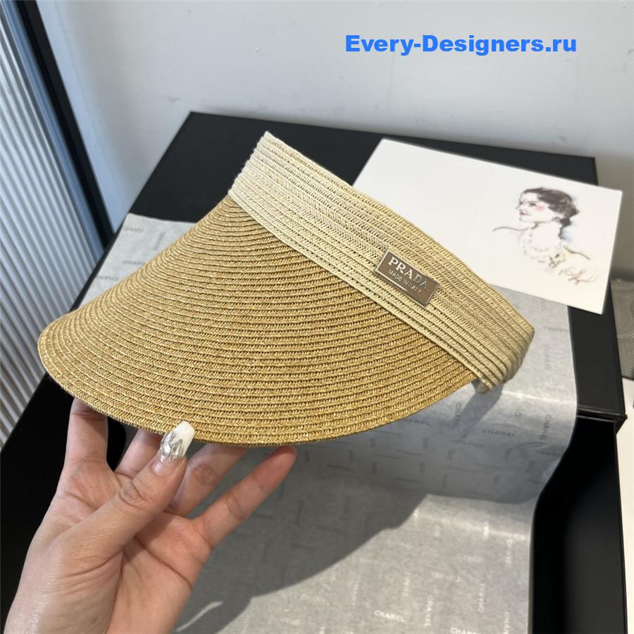Pra*a light beige straw visor