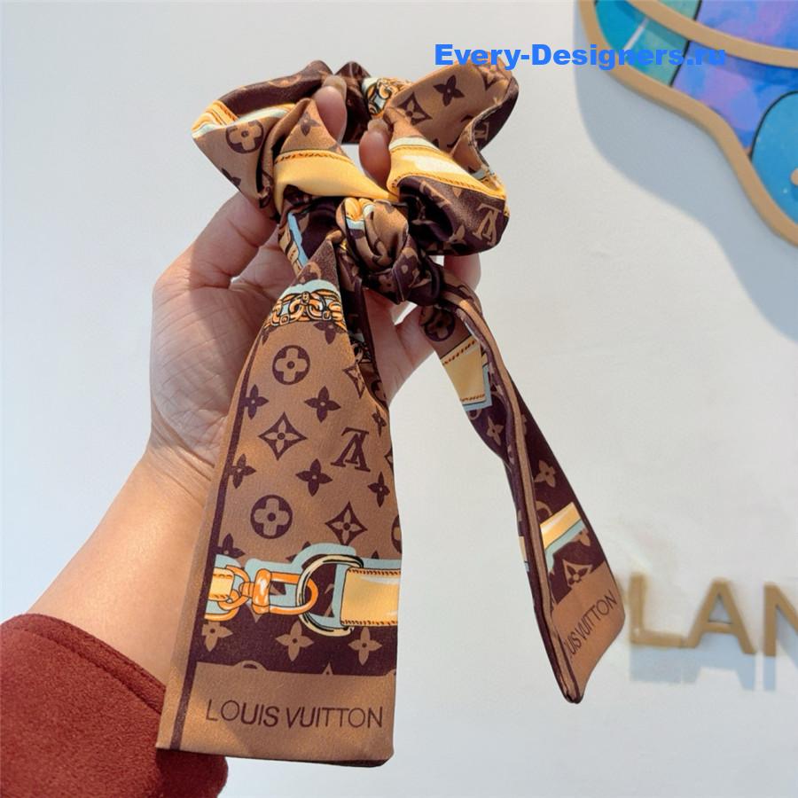 l0vis Vvtt0n brown letter ribbon hair tie