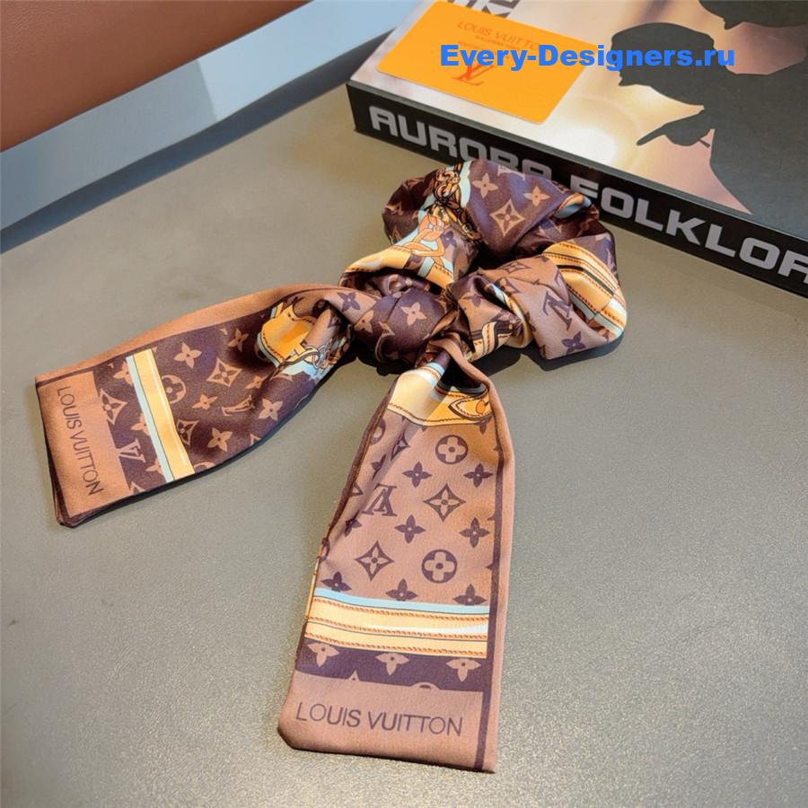 l0vis Vvtt0n brown letter ribbon hair tie