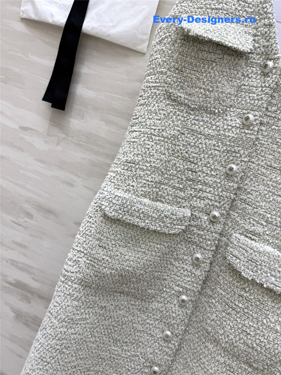 Ch**el tweed v-neck midi dress