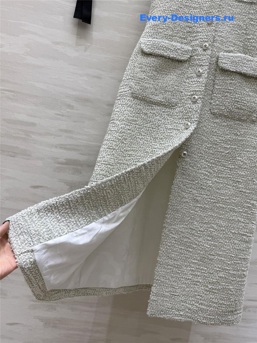 Ch**el tweed v-neck midi dress