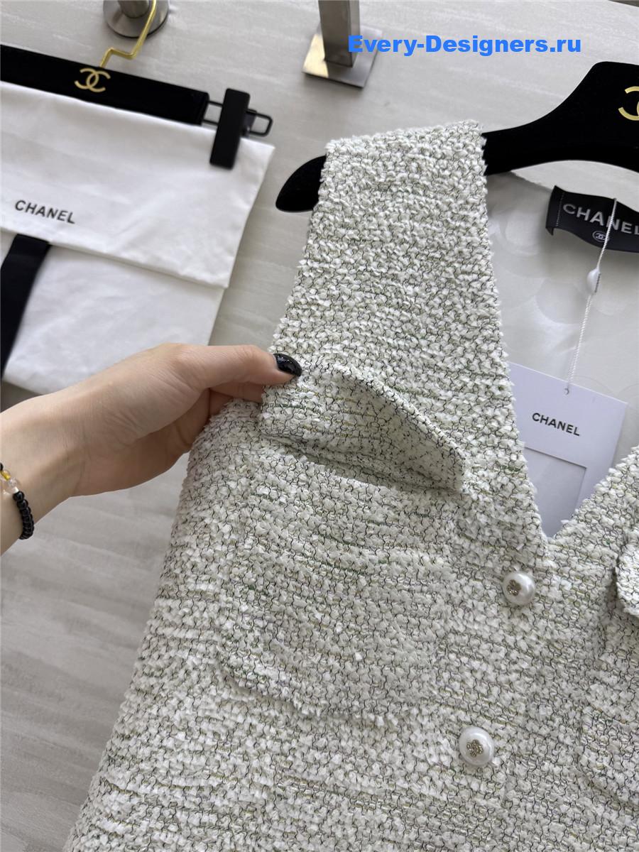 Ch**el tweed v-neck midi dress