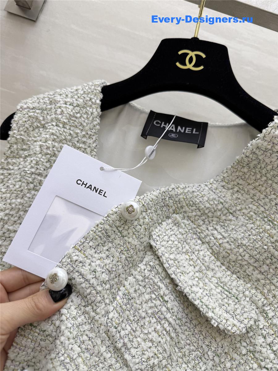 Ch**el tweed v-neck midi dress