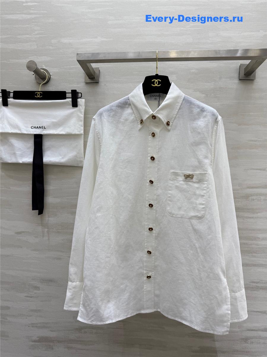 Ch**el white logo button-down shirt