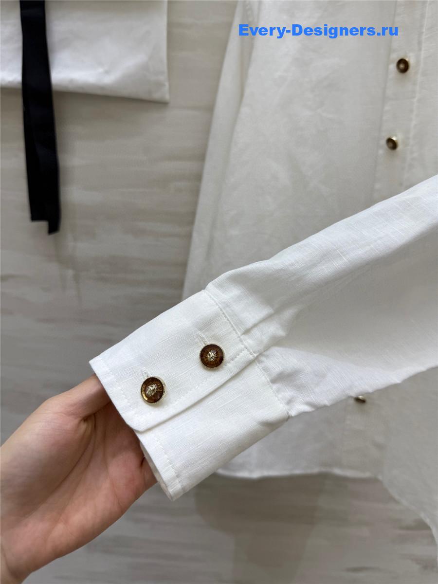 Ch**el white logo button-down shirt