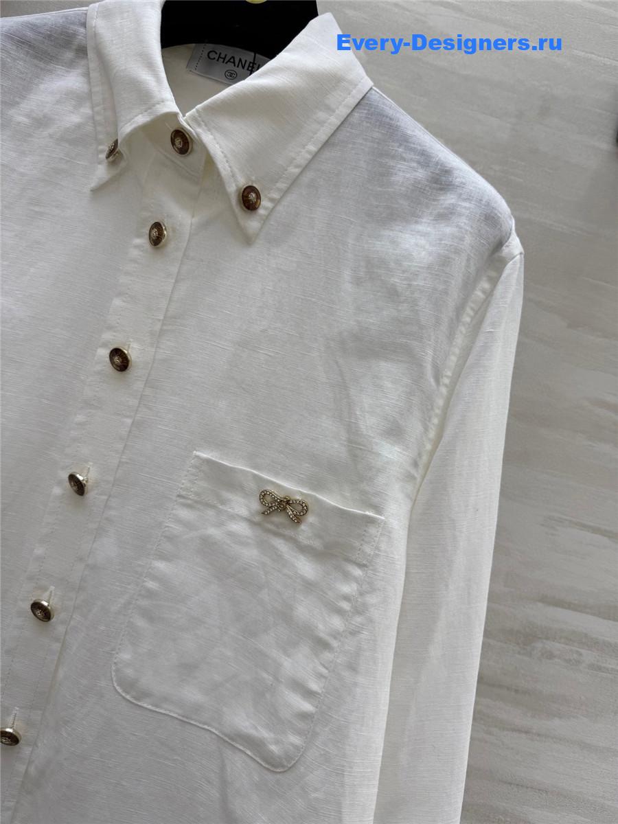 Ch**el white logo button-down shirt