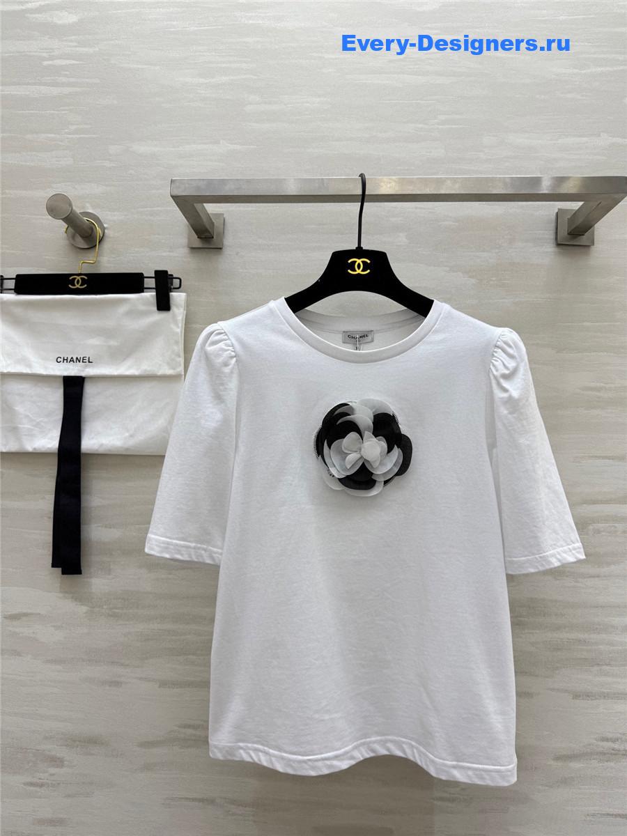 Ch**el white camellia tee