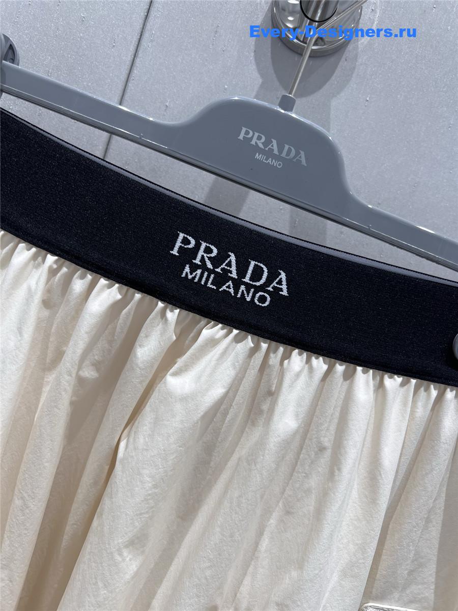Pra*a beige ruffle skirt