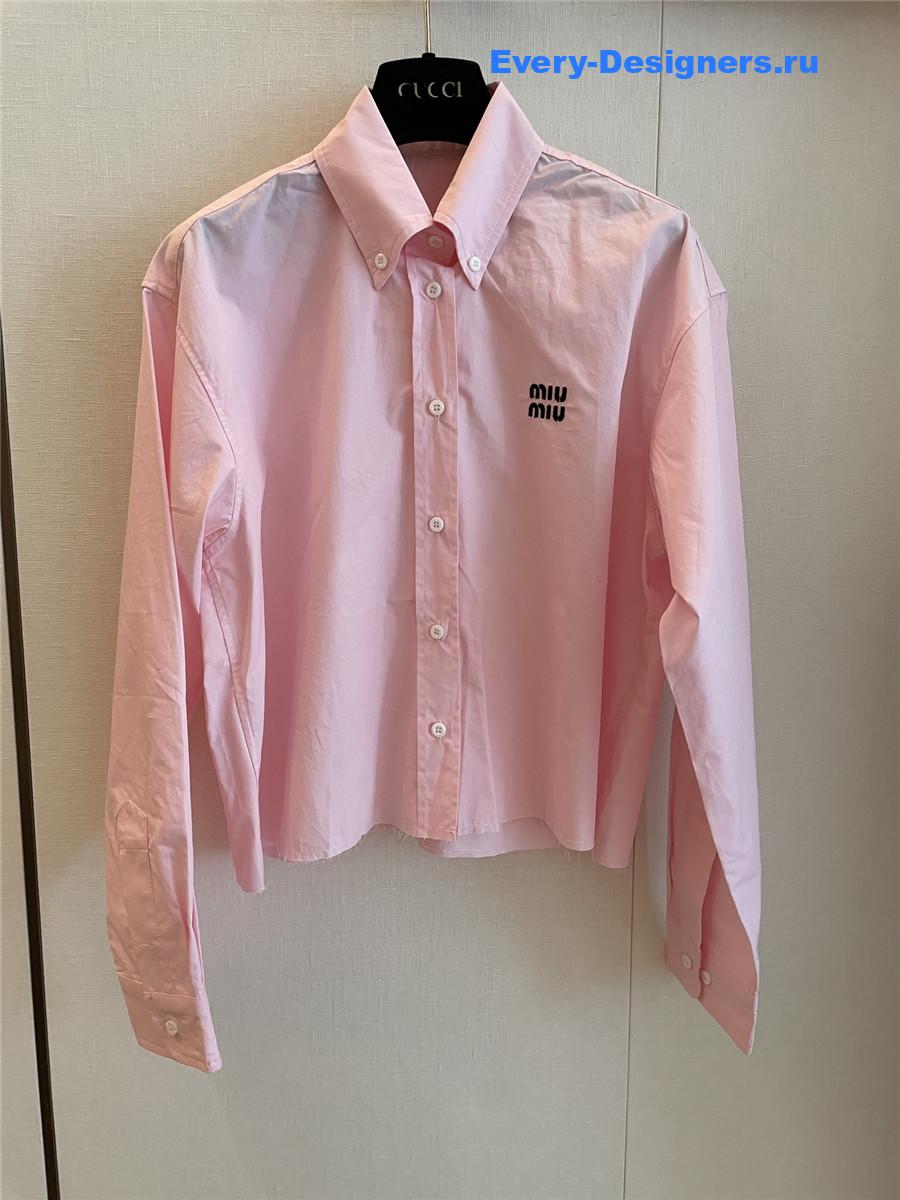 Miu Miu Alabaster Pink Poplin Blouson