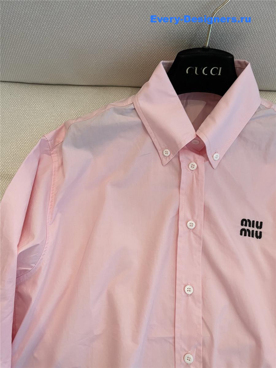Miu Miu Alabaster Pink Poplin Blouson