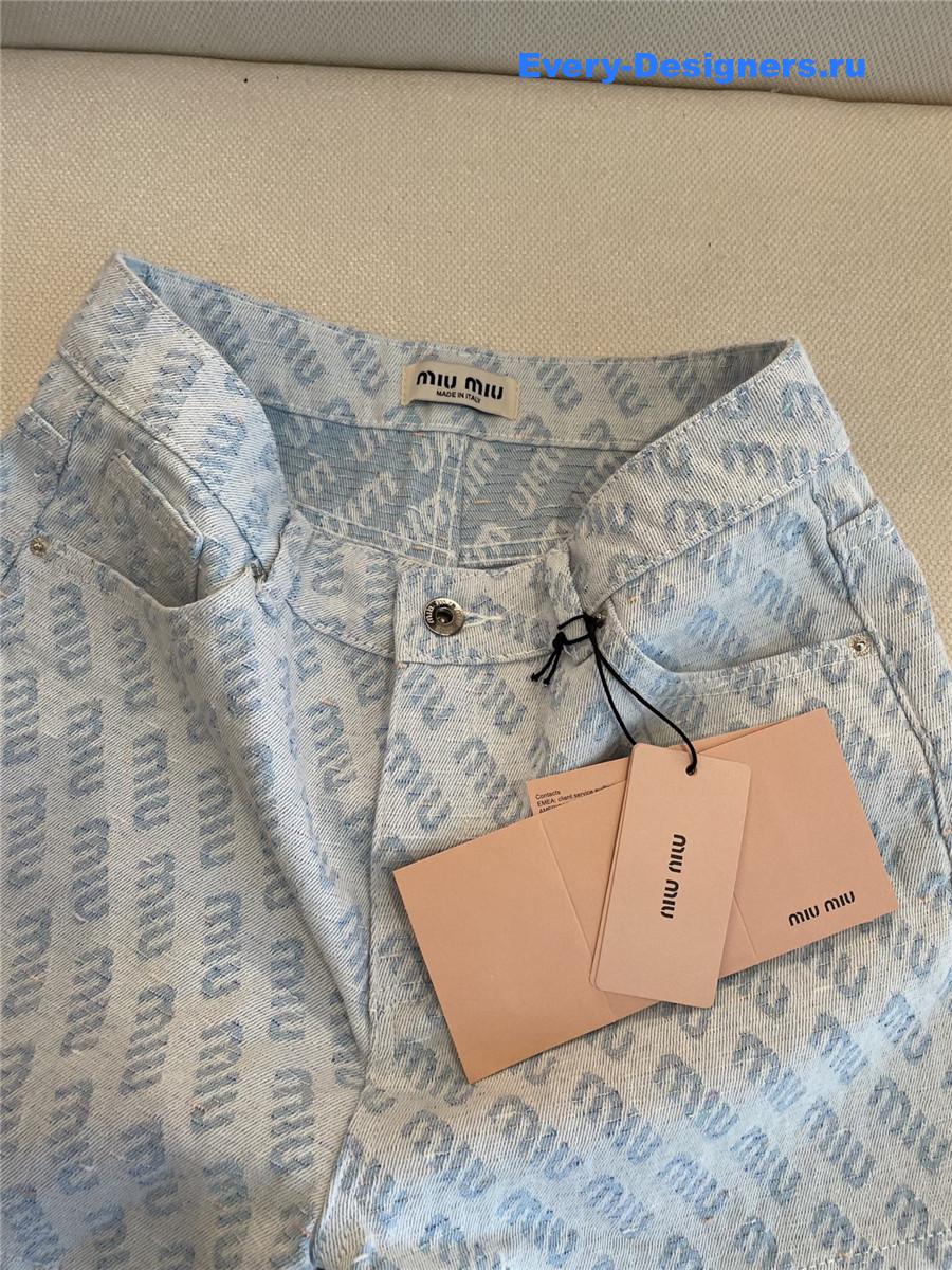 Miu Miu Sapphire Blue Denim Shorts