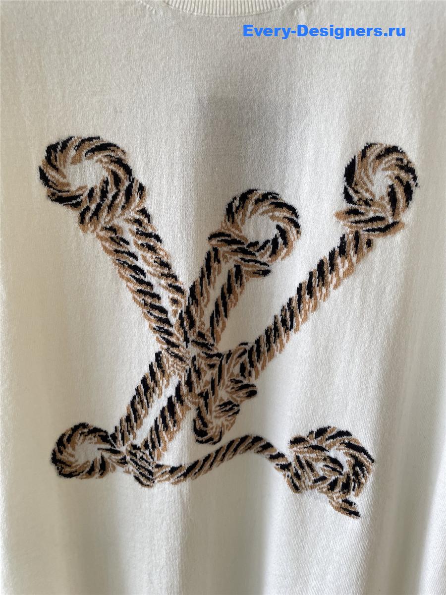 l0vis Vvtt0n nautical knit top white