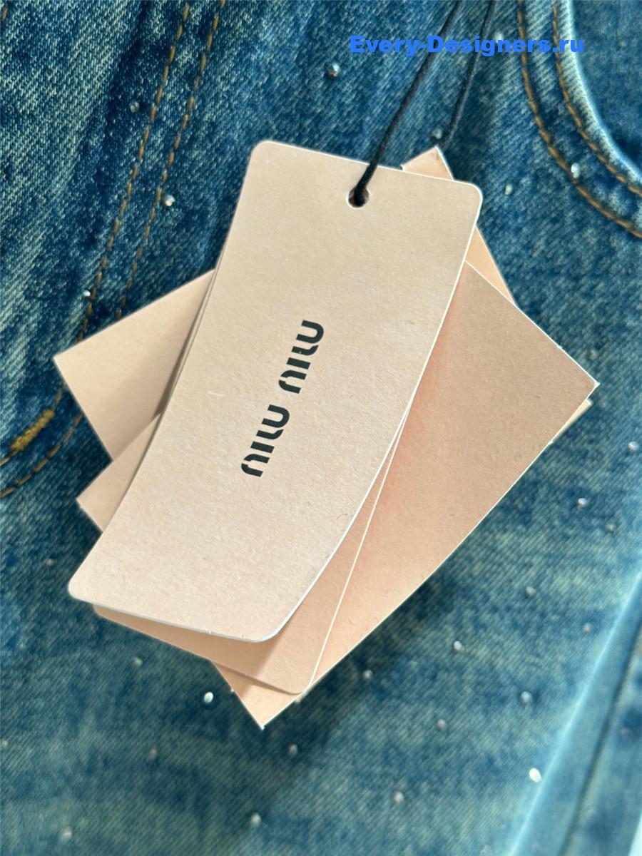 miu miu blue D1am0nd belt jeans