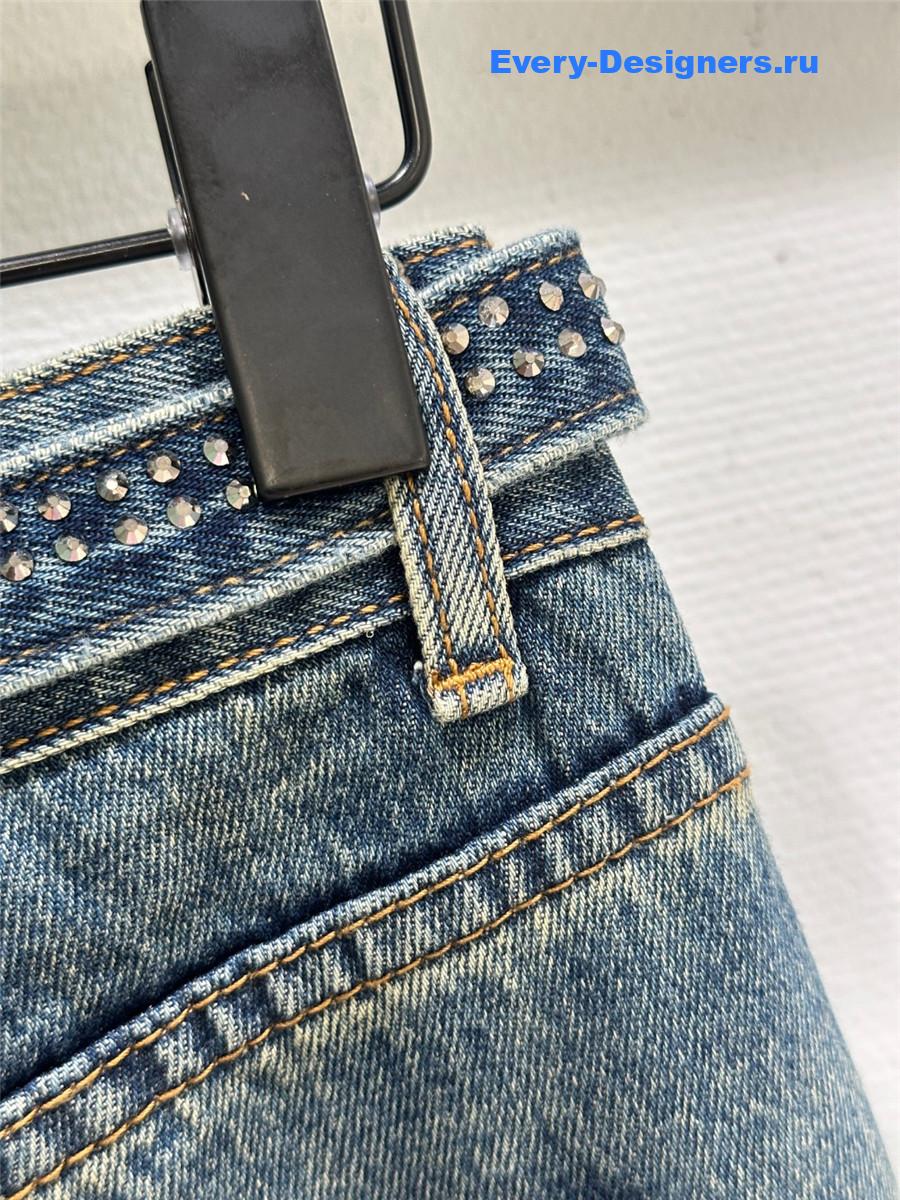 miu miu blue D1am0nd belt jeans