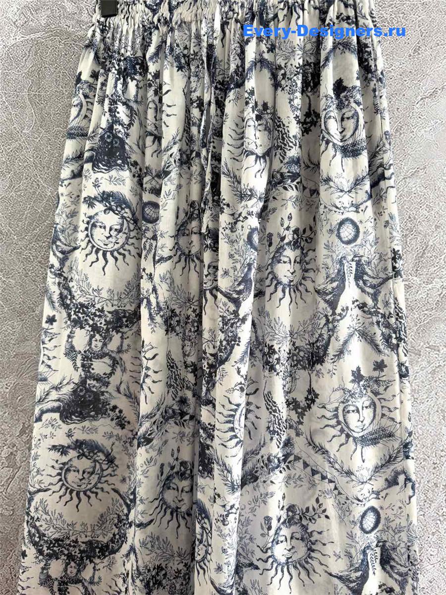 D10r sun god print wide leg pants
