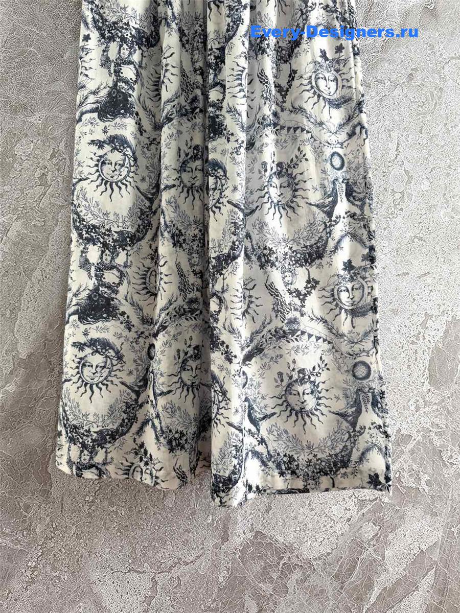 D10r sun god print wide leg pants