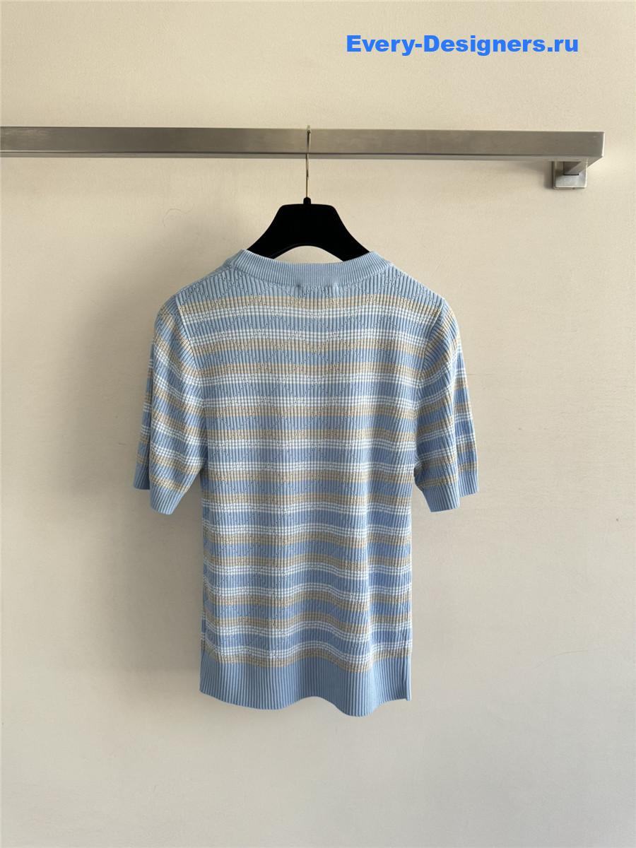 Ch**el blue striped knit top