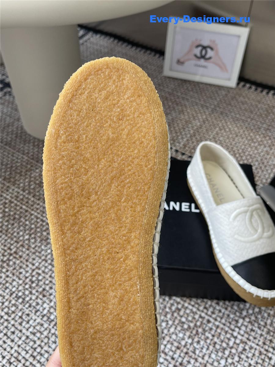 Ch**el white lambskin espadrilles flats