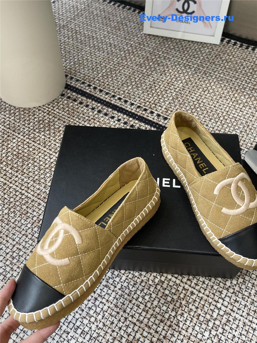 Ch**el beige lambskin espadrilles flats