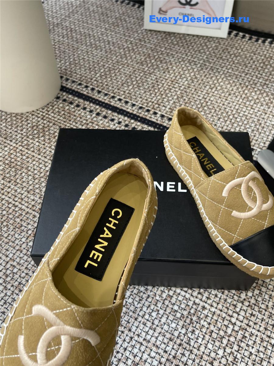 Ch**el beige lambskin espadrilles flats