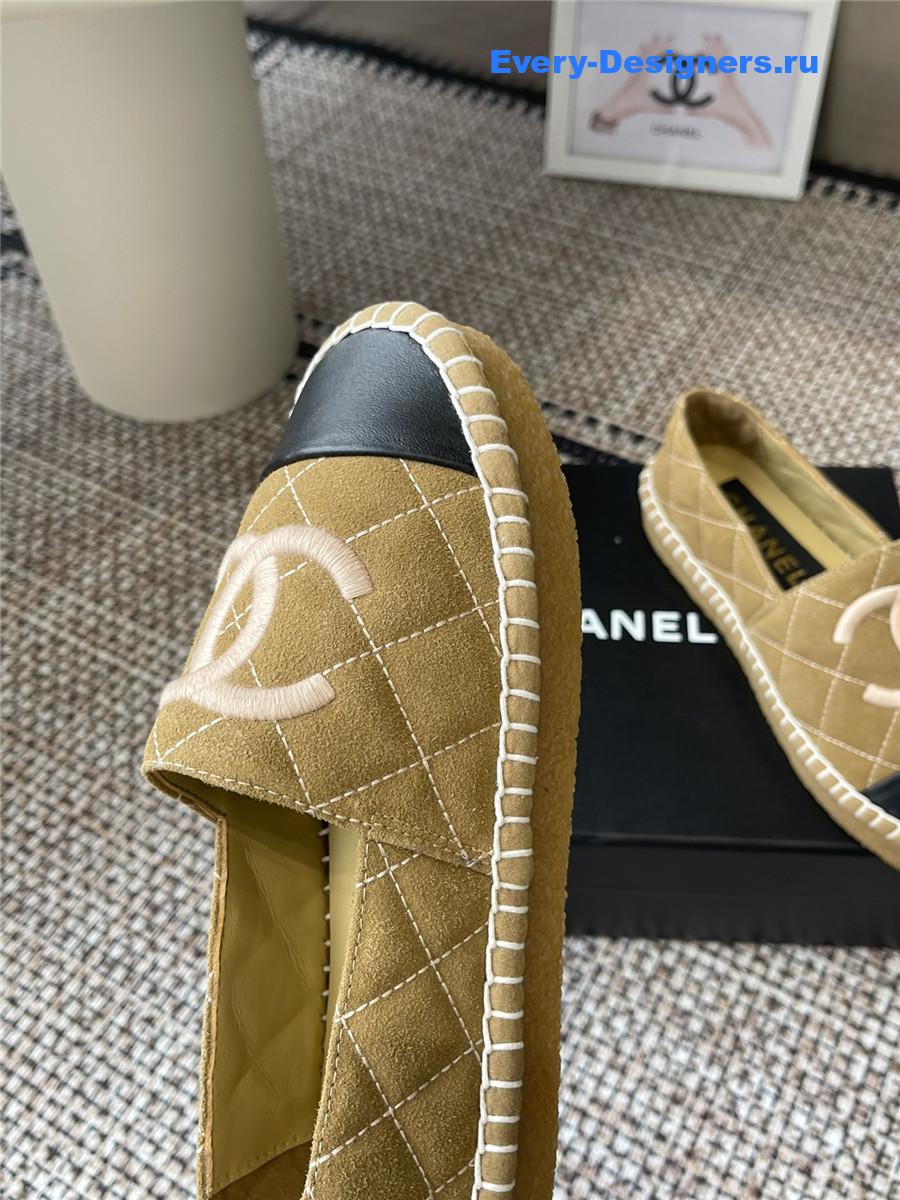 Ch**el beige lambskin espadrilles flats