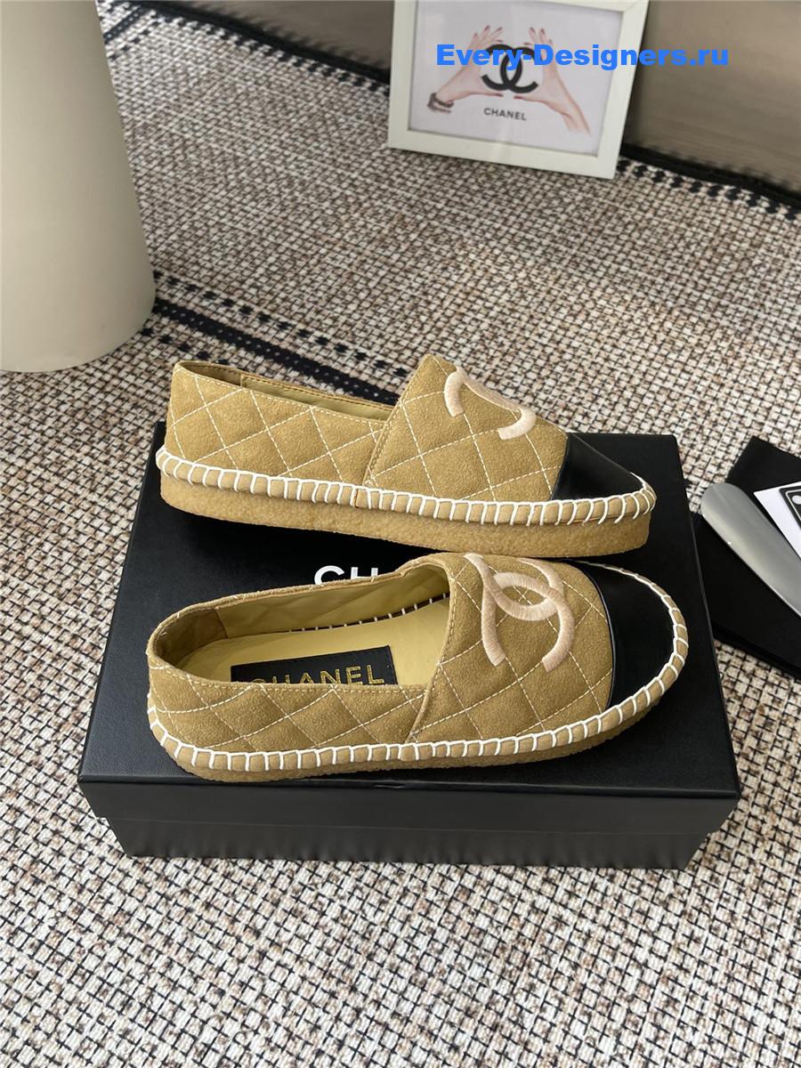 Ch**el beige lambskin espadrilles flats