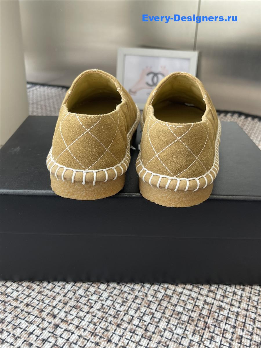 Ch**el beige lambskin espadrilles flats