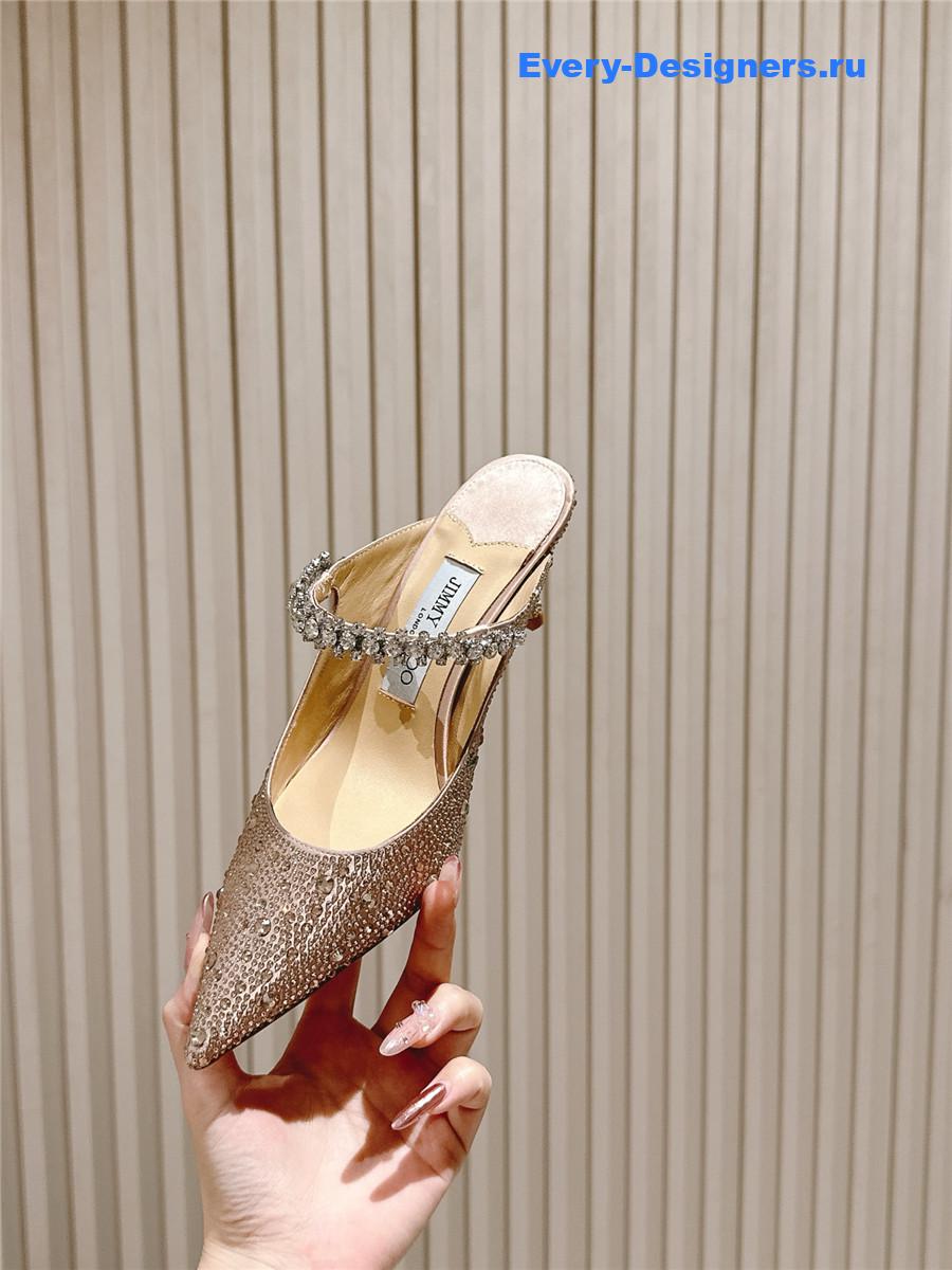 J1m*y Ch00 bing 65 gold glitter mules